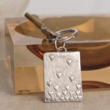 Pewter keyring Floating Hearts - Made in the UK